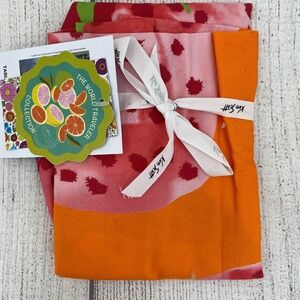 Ken Scott Table Runner 20x59 Orange Strawberry Fragoloni Cotton Italy Colorful